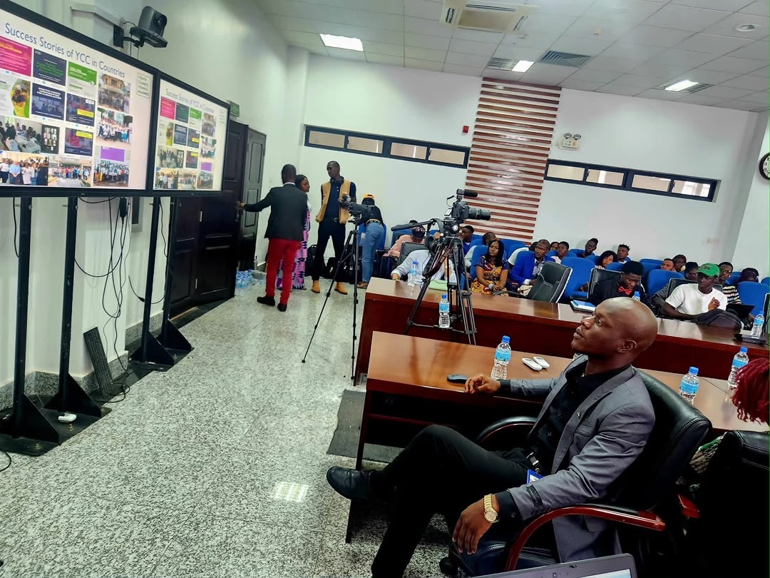 Delegates and media at the Youth Climate Council launch venue in Freetown